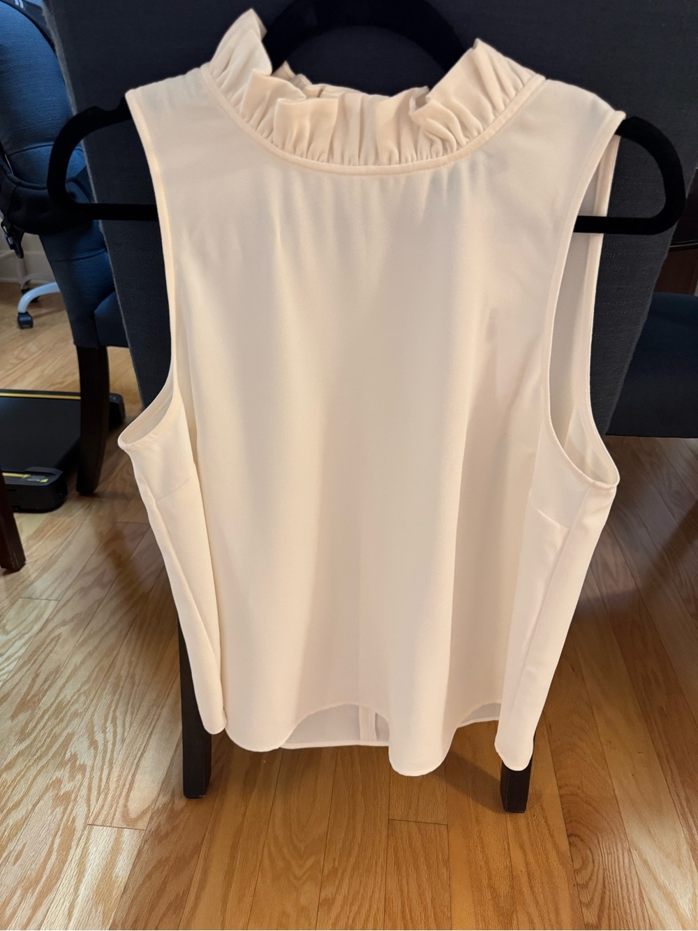 NWT J.Crew Ruffled Mock Neck Sleeveless Blouse - Cream